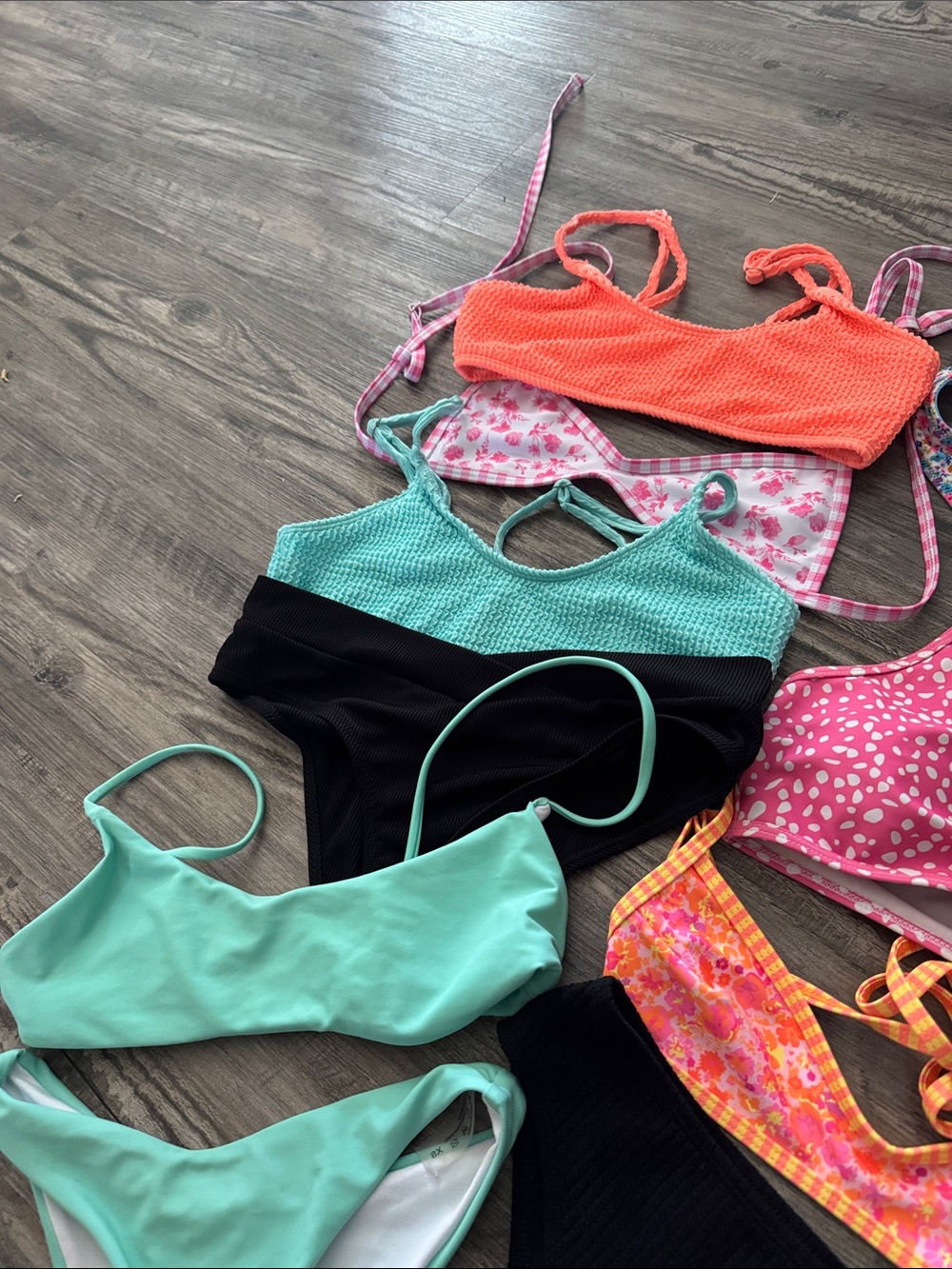 Mix & Match Women's Bikini Separates in Coral, Mint, Black, Pink & Floral - Picture 3 of 3